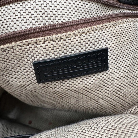 Dooney & Bourke AWL Vintage Black Pebble Leather Drawstring Bucket Bag Purse - Picture 6 of 10